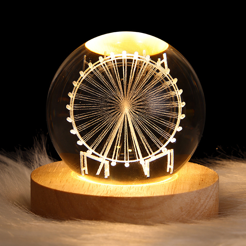 Solid Wood Lamp Holder-Ferris Wheel 6CM