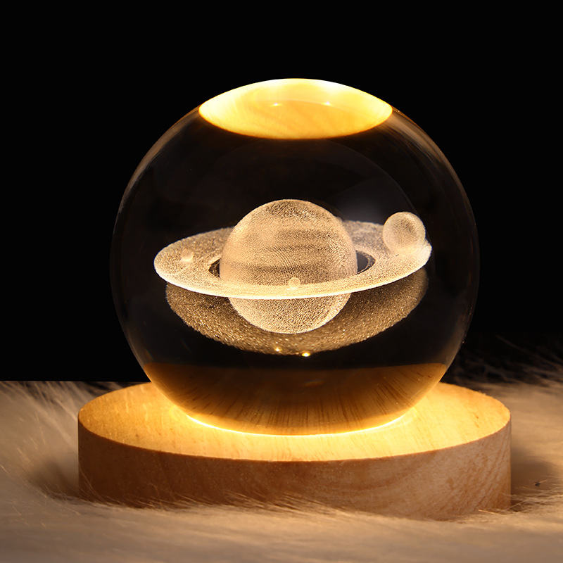 Solid Wood Lamp Holder-Saturn 6cm